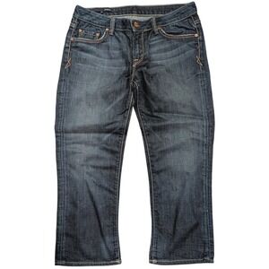 Union Brand Jeans Womens 29 Premium Denim Dark Crop Capris Made in USA